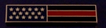 THIN RED LINE US Flag GOLD Uniform Award/Commendation Bar Pin